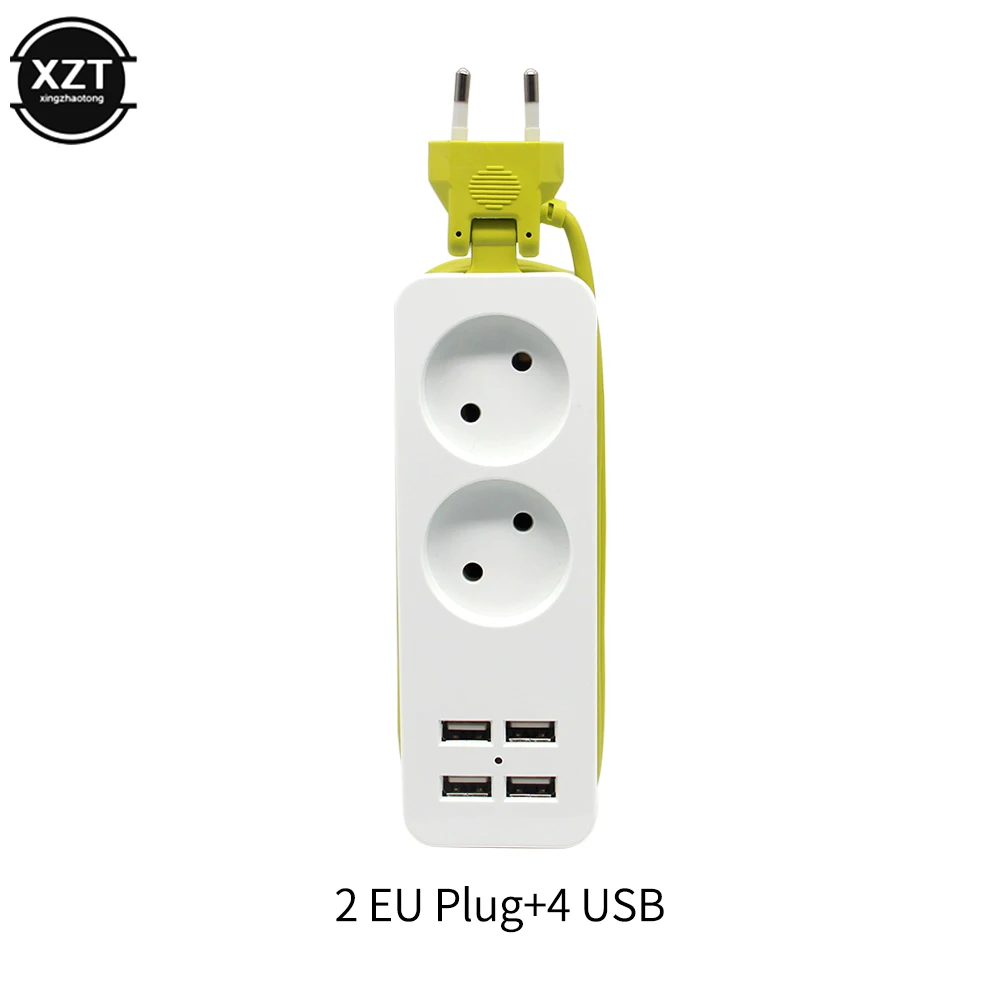 1.5M EU Plug Power Strip Wall Multiple Socket 1200W 10A 250V Portable 4 USB Port Charging for Iphone Mobile Phones Tablets