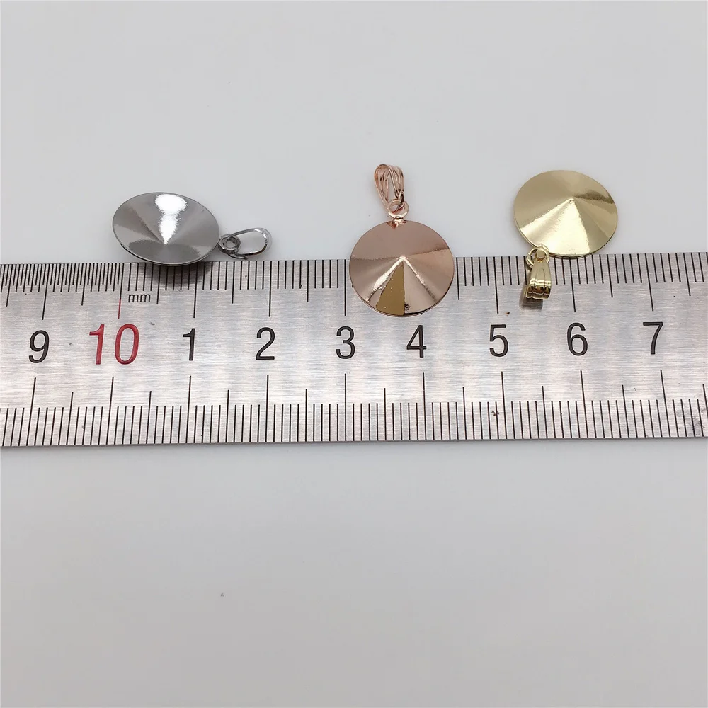 14mm 12mm 10mm 8mm Rivoli Pendants Base Findings 1122 Austrian Crystal Copper Settings With For Jewelry DIY Making