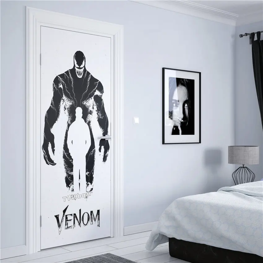 Marvel Super hero Black Panther Spiderman watercolor abstract style Nursery Kids Room quality wall art Bedroom Door stickers