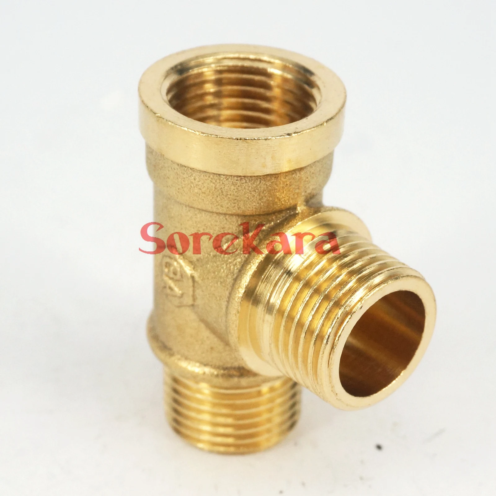 

1/8" 1/4" 3/8" 1/2" BSPP Female-Male-Male Tee 3 Ways Round Brass Splitter Pipe Fitting Water Gas Oil