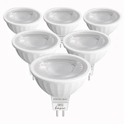 Bombilla de punto LED MR16 GU5.3, Reflector de 12V CA/CC, 6W, 500LM, 50W, equivalente a halógeno, Ángulo de haz de 38 °