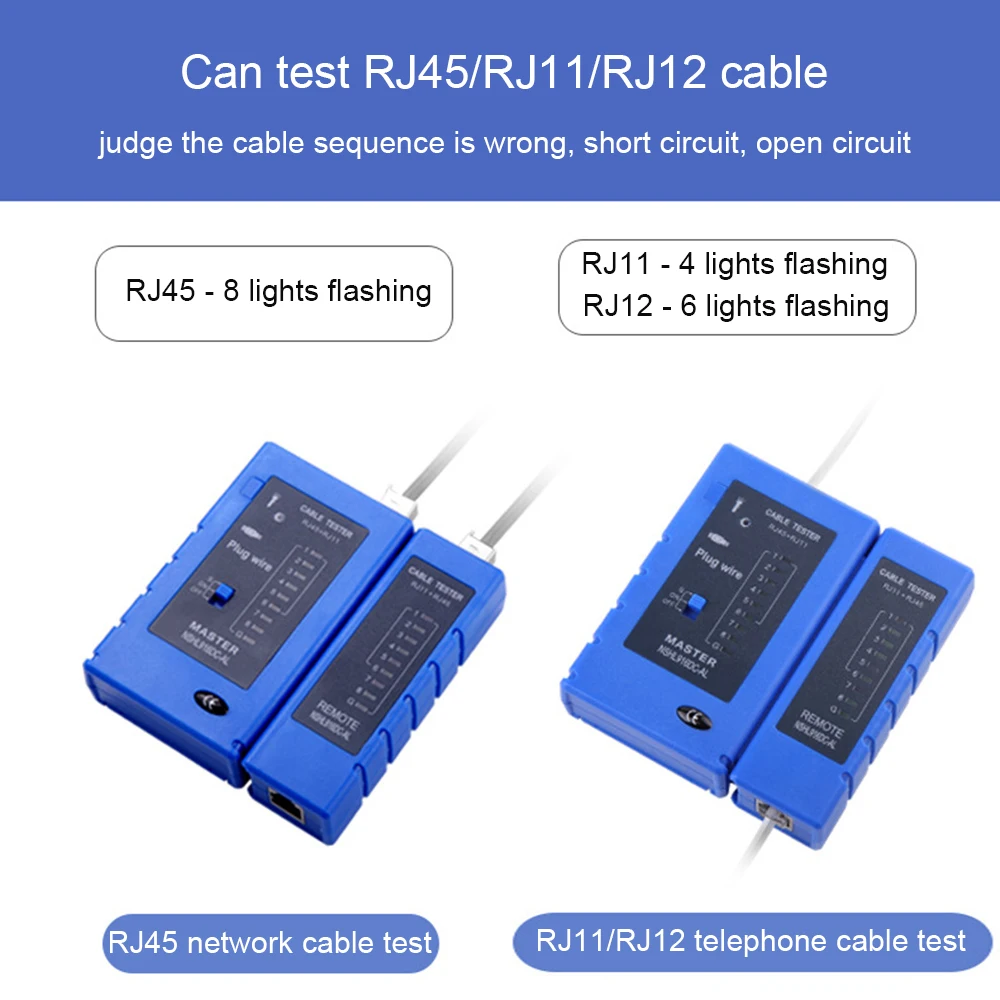 Xintylink-probador de cable de red rj45, herramienta de línea telefónica RJ11, rj12, 8p8c, 6p4c, rg45, cable ethernet, prueba de serie remota