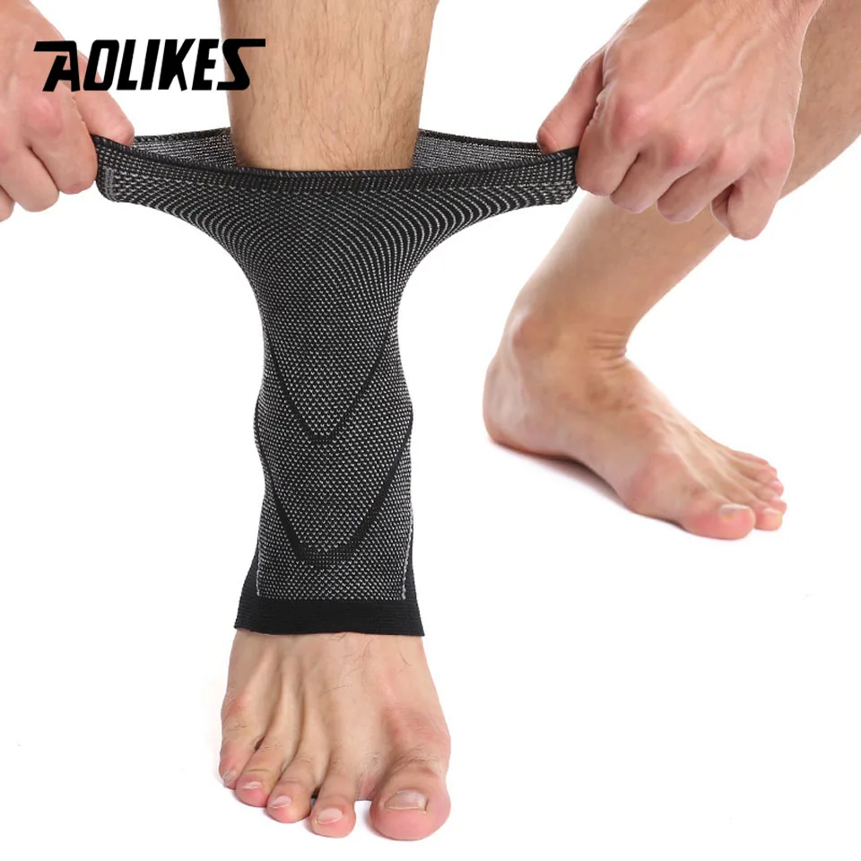 AOLIKES 1PCS Sport Ankle Support Protector Compression Ankle Brace Cotton Comfort Anti Sprain Basketball Football Foot Safety