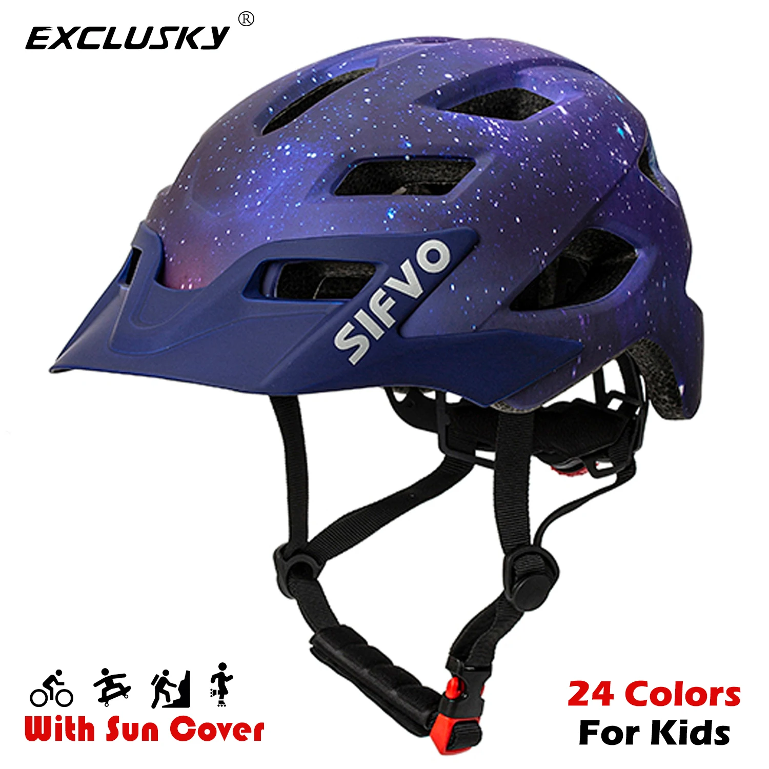 Exclusky Children Kids Helmet With Visor For Skating Scooter Bicycle Cap Adjustable Casco Ciclismo Bambini