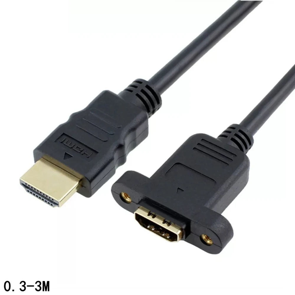 Reines kupfer HD-kabel männlich weiblich verlängerung kabel mit ohr und schraube loch kann fix HD kabel version 1.4 0,3 m/0,6