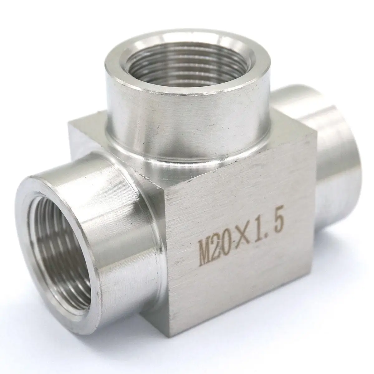 

Equal M20x1.5mm Female Thread Tee 3 Way 304 Stainless Steel Pipe Fitting Connector Max Pressure 2.5 Mpa