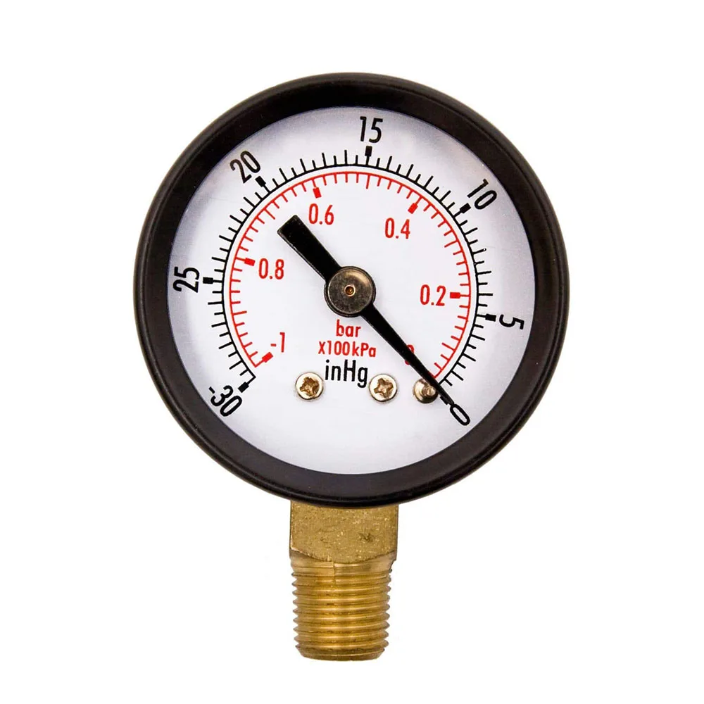 Mini Vacuum Manometer Dial Dual Scale Dial Gauge 1/4