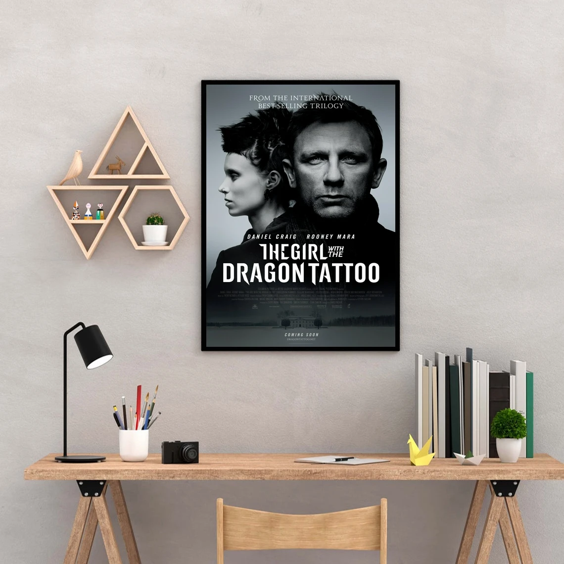 La fille avec le dragon tatouage affiche de film, impression d'art sur toile, décoration de la maison, peinture murale, sans cadre