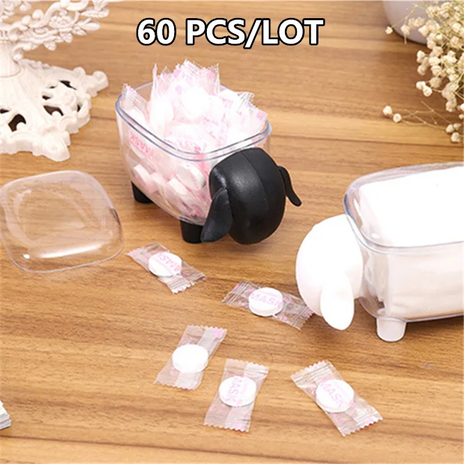 

60PCS Wholesale Creative Transparent Sheep Shaped Storage Tank Plastic Desktop Storage Box Toothpick Cotton Swab Paper Clips Box