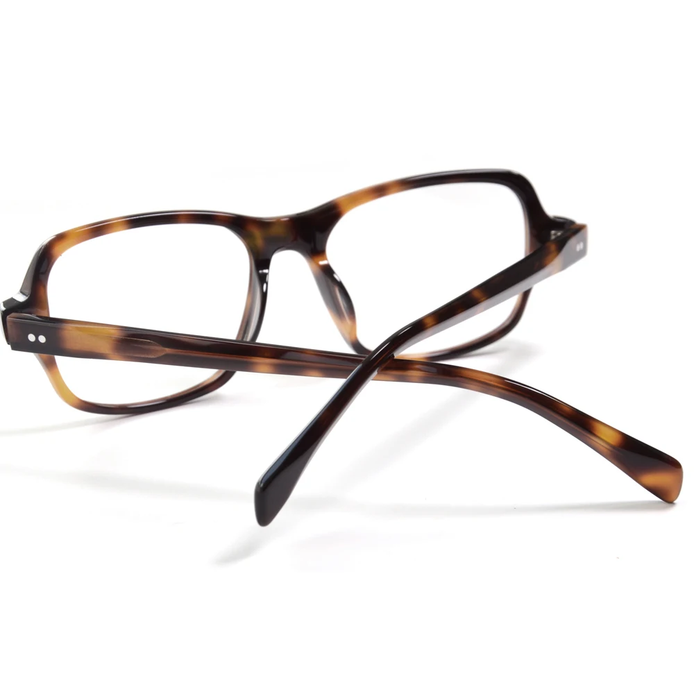 Mens Square Glasses Frame Handmade High Quality Acetate Eyeglasses Takeshi Kaneshiro Vintage Leopard Eyeglasses Diopter Eyewear