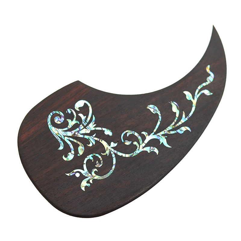Acoustic Guitar Pickguard Rosewood inlaid with shell Pattern Decorated Self-adhesive Pick Guard Sticker for Guitar Acc