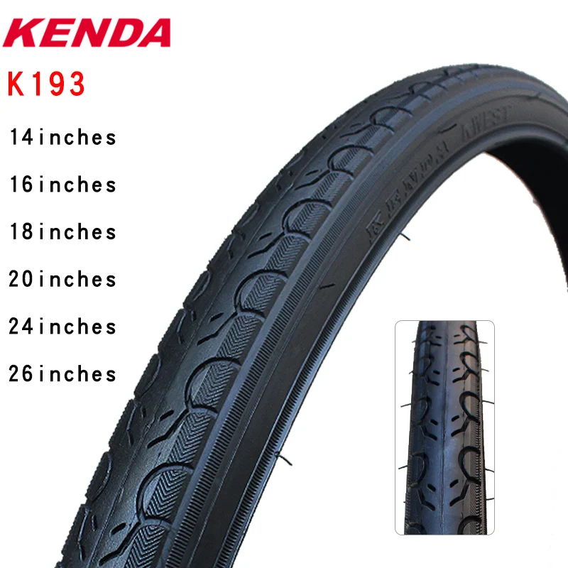 Kenda pneu de bicicleta k193 pneu de aço 14 16 18 20 24 26 polegadas 1.25 1.5 1.75 1.95 20*1-1/8 26*1-3/8 pneu de bicicleta de estrada de montanha