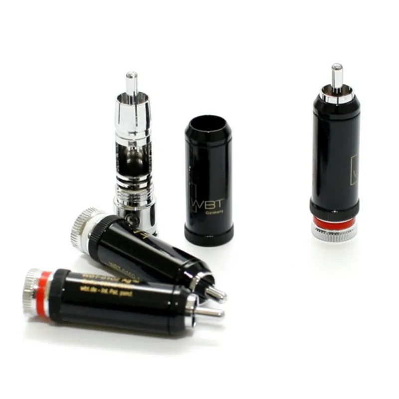 Hi-end Silver Color 0102Ag Rhodium Plated Lotus Plug Fever Audio Signal Cable Connector HiFi Audio Terminal RCA Head