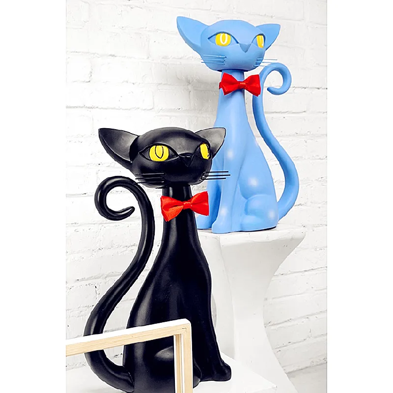 CAT STATUE SIMULATION ANIMALS KITTEN RESIN CRAFTWORK OFFICE SHOW WINDOW LIVING ROOM DECORATION L2782