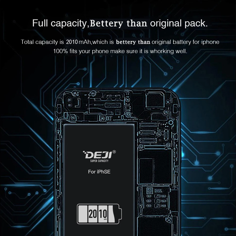 DEJI Li-ion Real Original Batteries For 5SE iPhone high capacity battery 2010mah Replacement Free Tool kit sticker