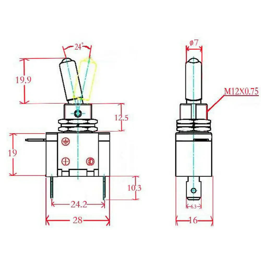 1set Auto Car Boat Truck ASW-07D Led Toggle Switch With Safety Aircraft Flip Up Cover  Red Blue Green Yellow White 12V20A