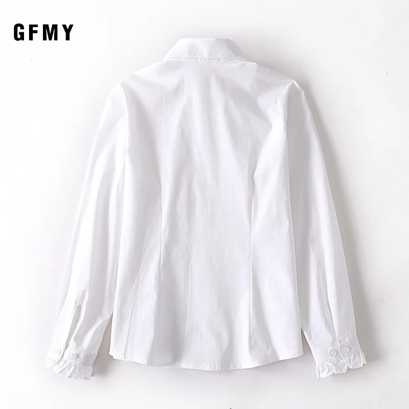 GFMY Girl Party Formal Uniforms Clothes Children Long Sleeve Turn-down Collar Blouse 4T-18T Kids School Shirt For Girls Tops