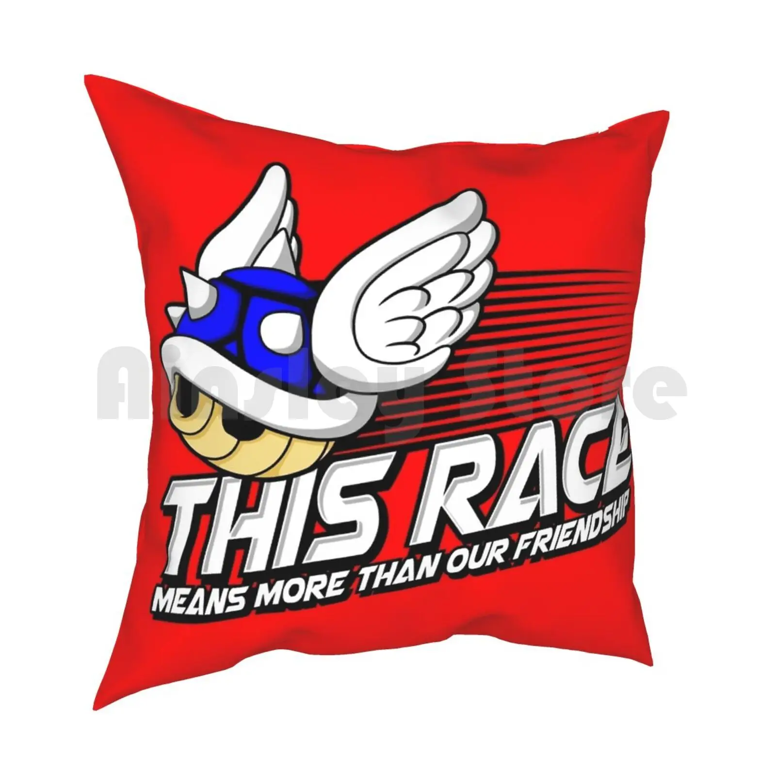 Blue Shell Betrayal Pillow Case Printed Home Soft DIY Pillow cover Super Kart Video Games Nintendo Blue Shell Switch 64