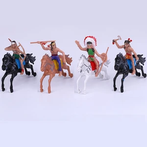 16 PCs kleines indisches Pferd Western Cowboy Plastik Klassische Spielzeug Kinder Indian Indian Weld Military Model Figur Hauptverkäufe für indische Puppen - №6