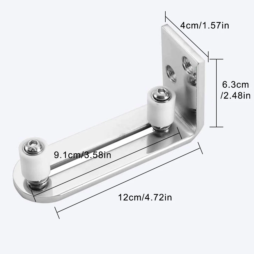 Gifsin Chrome Plated Floor Guide Sliding Barn Door Floor Guide Roller Bottom Lay-Flat