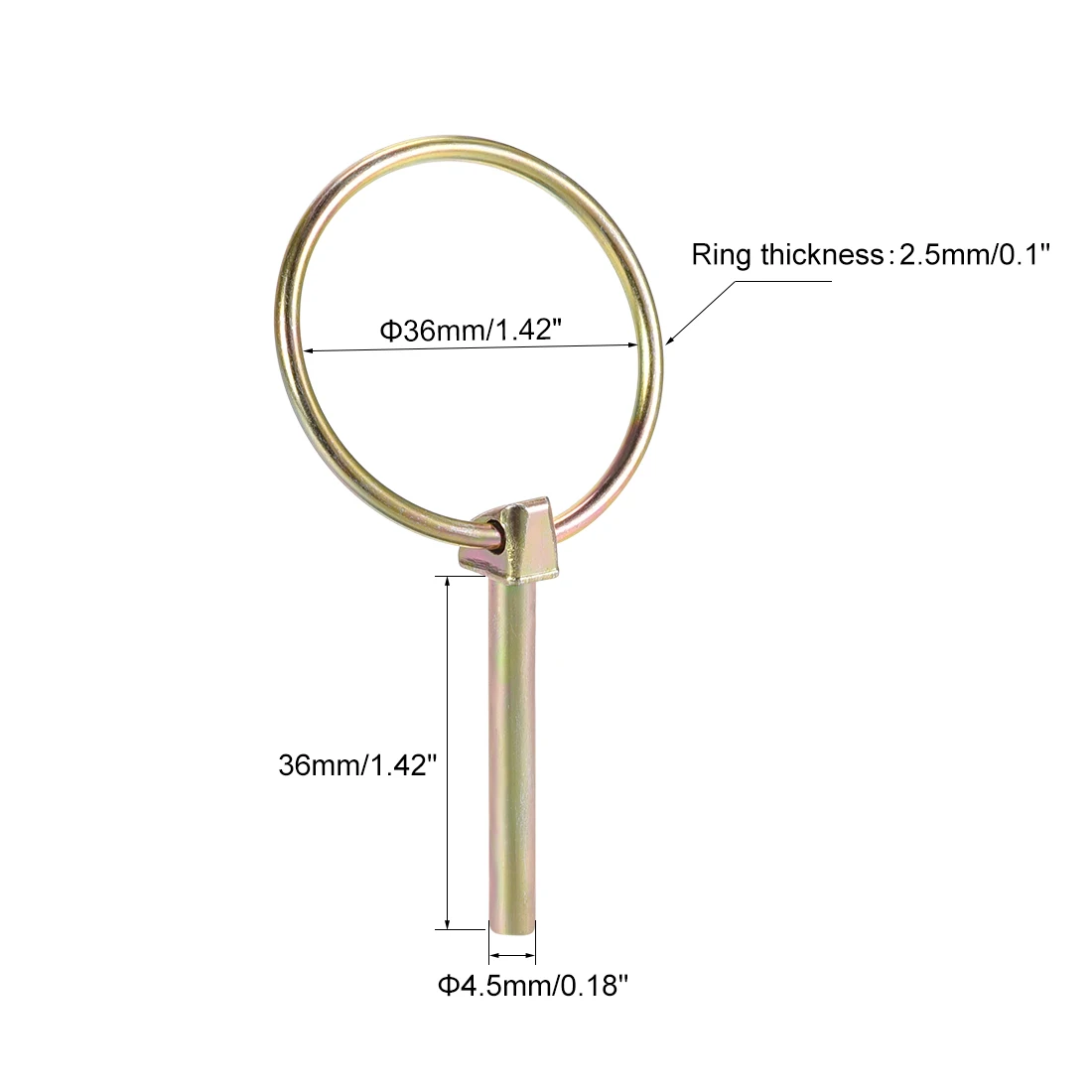 Uxcell Linch Pin with Ring 4.5x36mm Assortment Kit for Boat Trailer Tractor Horsebox Cars Trucks Carriages ATVs etc