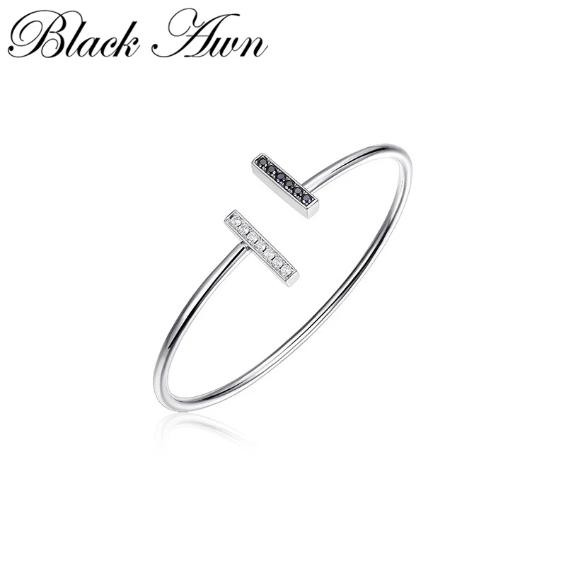 [BLACK AWN] Silver Color Open Charm Bracelet & Bangle Women Wedding Jewelry B001