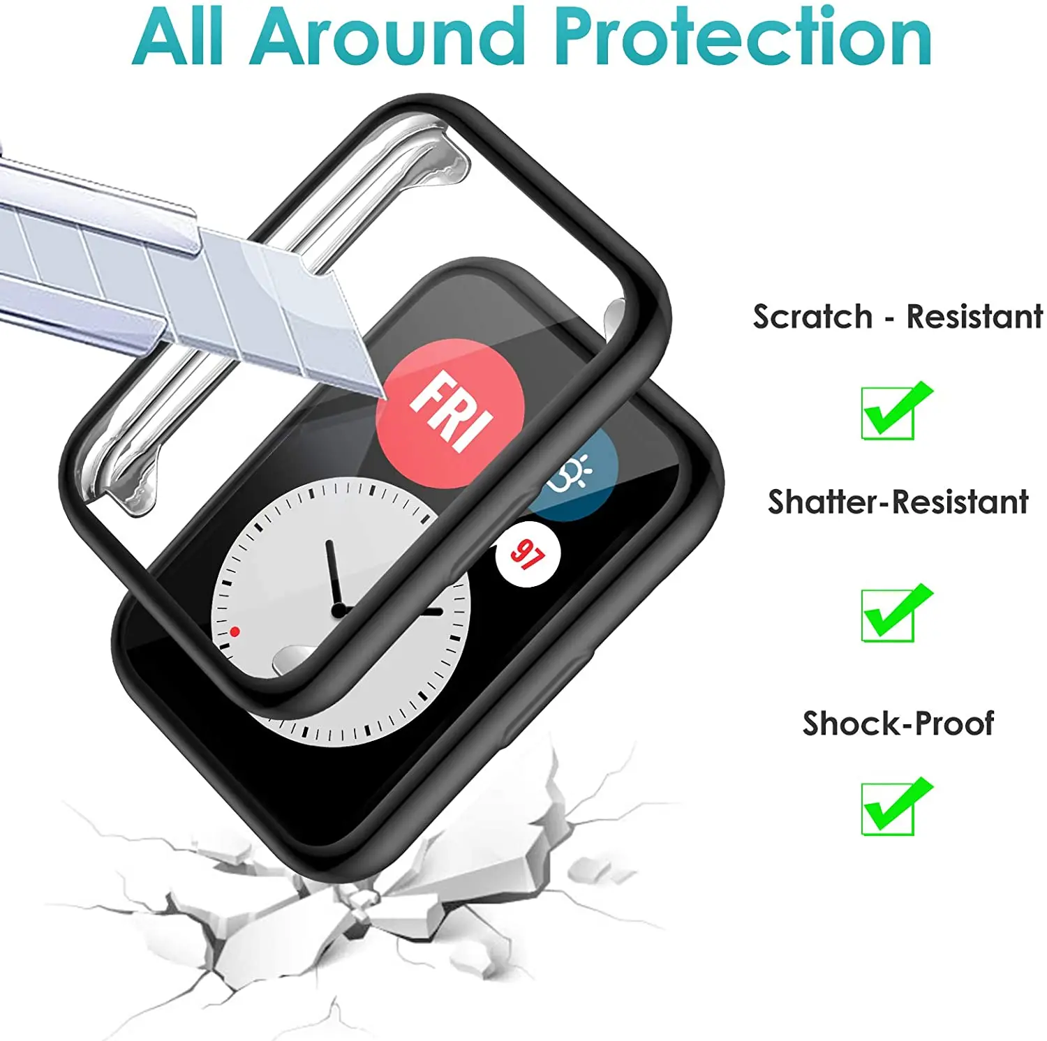 Protector para Huawei Watch fit 2, funda para reloj inteligente, accesorios chapados en TPU, parachoques, pantalla envolvente, funda nueva