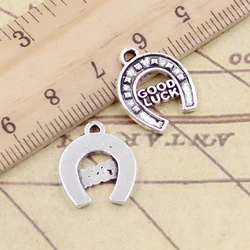 20pcs Charms lucky horseshoes good luck 17x14mm Tibetan Bronze Silver Color Pendants Antique Making DIY Handmade Craft Pendant