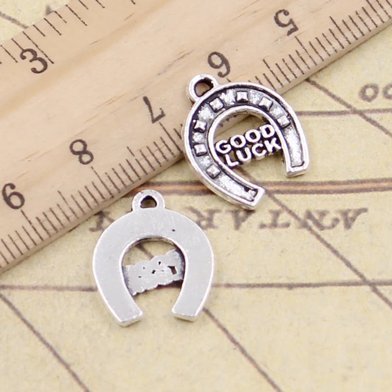 20 sztuk Charms szczęście podkowy powodzenia 17x1 4mm tybetański brąz srebrny kolor zawieszki antyczne Making DIY Handmade Craft wisiorek