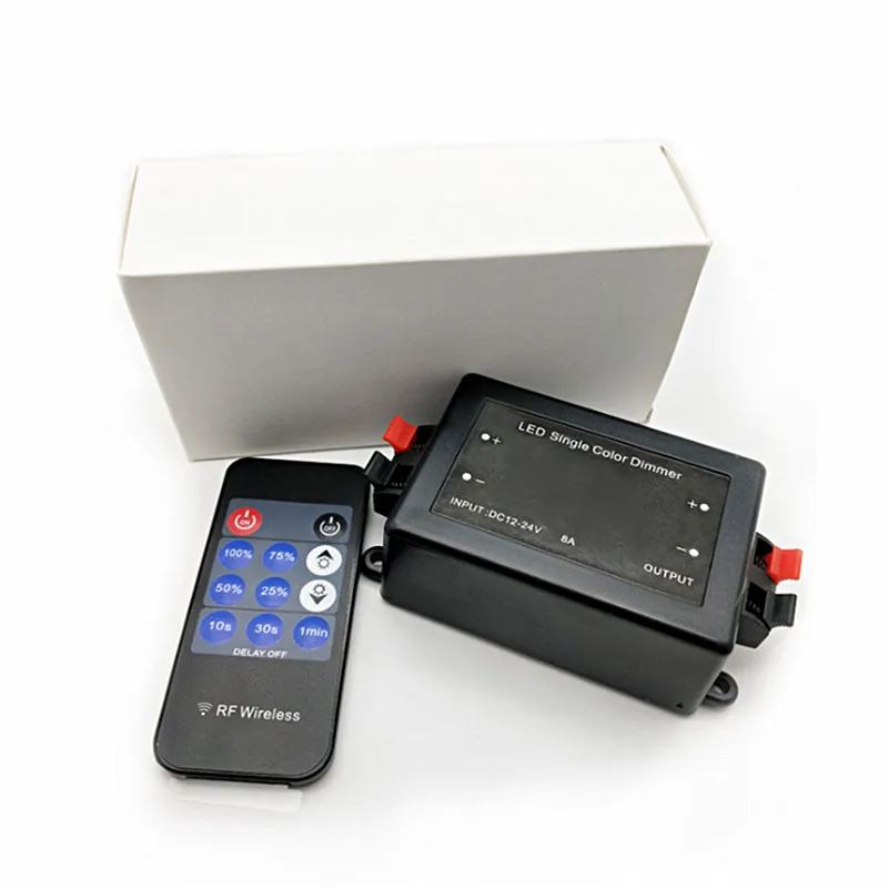 Single Color LED Dimmer 8A 11Key RF Remote Control Wireless LED Controller 12V 24V DC For SMD 5050 3528 LED Strip Light Rope