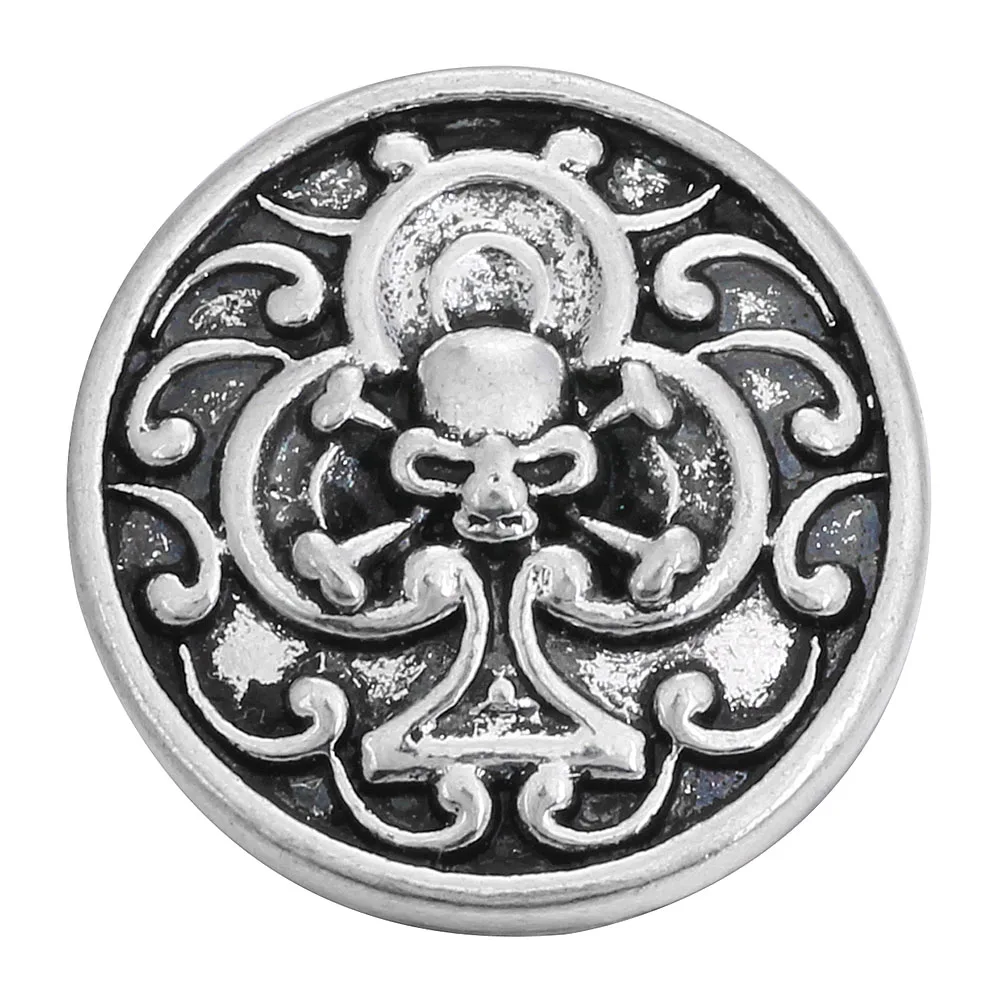 6pcs/lot New Snap Jewelry Round Metal Heart Ball Believe Happy 18mm Snap Buttons Fit Snap Bracelet Mother\'s Day Gift