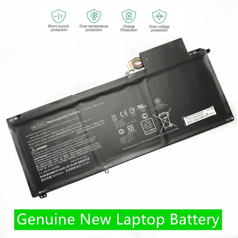 

ONEVAN NEW ML03XL Battery For Hp Spectre X2 12-a000 12-a001dx HSTNN-IB7D 814060-850 814277-005 Laptop Battery 11.4V 3570mAh 42Wh