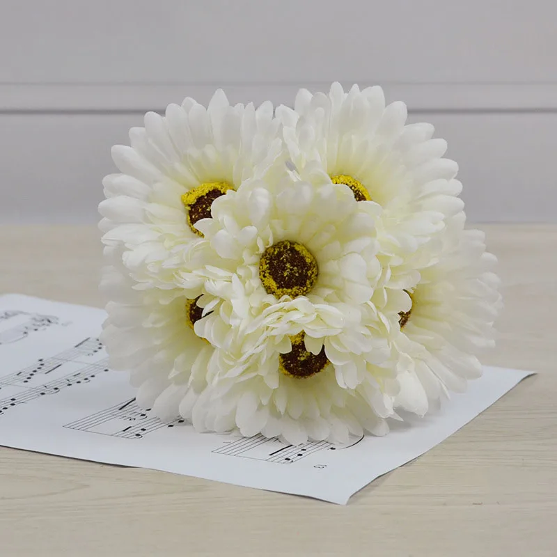 

Gerbera Bouquet for Home Decoration, Artificial Flowers, Living Room, Wedding Bouquet, Flower Arrangement, 6Head, Autumn