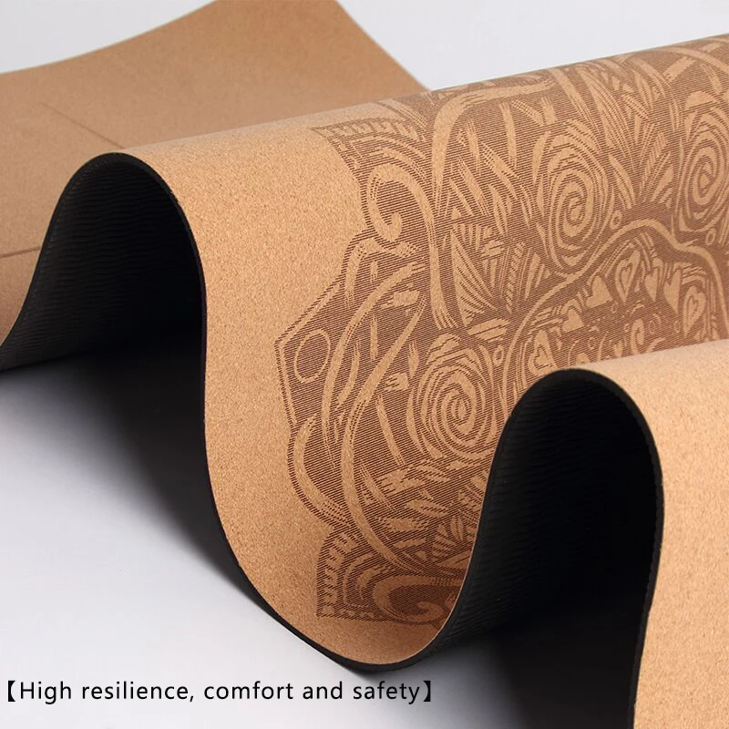 New Fashion 4mm Double Sides Non Slip High Elastic Cork Yoga Mat Fitness Gym Cushion Customized