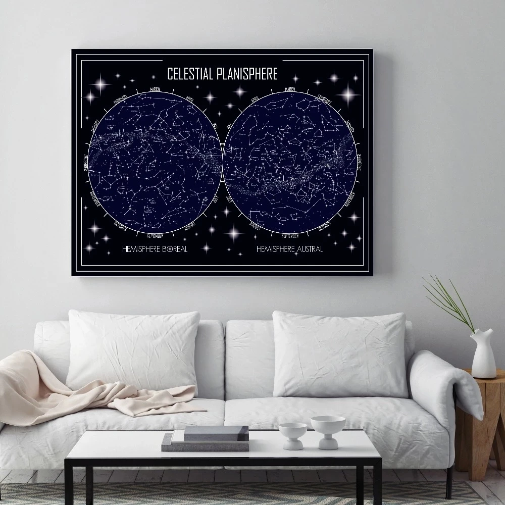 Star Map Abstract Celestial Planet Wall Art Canvas Painting Nordic Poster And Print Home Decor Picture For Living Room Bedroom