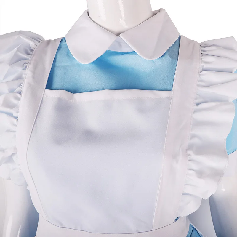 Robe de soirée Lolita pour adulte, robe de demoiselle d'honneur, de couleur bleue, de bonne qualité, anime Alice au pays des merveilles, cosplay d'halloween