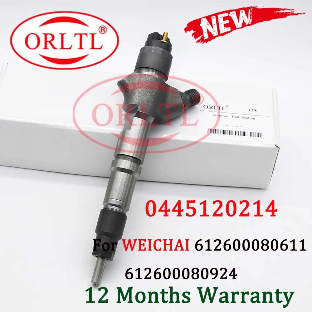 

ORLTL 0 445 120 214 (0445120214) Common Rail Diesel Injector Assy 0445 120 214 For Weichai WD10 612600080611 612600080924