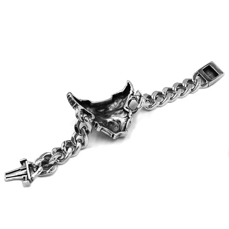 Engine Skull Eagle Bracelet Stainless Steel Titanium Jewelry Large Personality Vintage Skull Biker Mens Boys Bracelet SJB0368