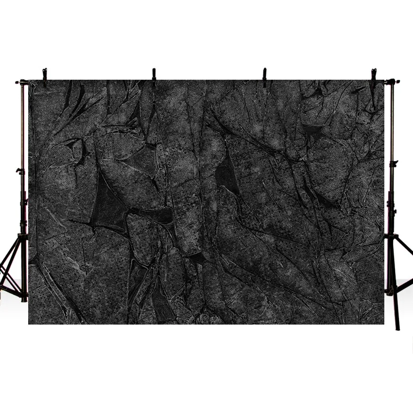 Avezano Background Dark Black Carbon Stone Cave Marble Surface Texture Pattern Party Decor Backdrop Photo Studio Photocall Props