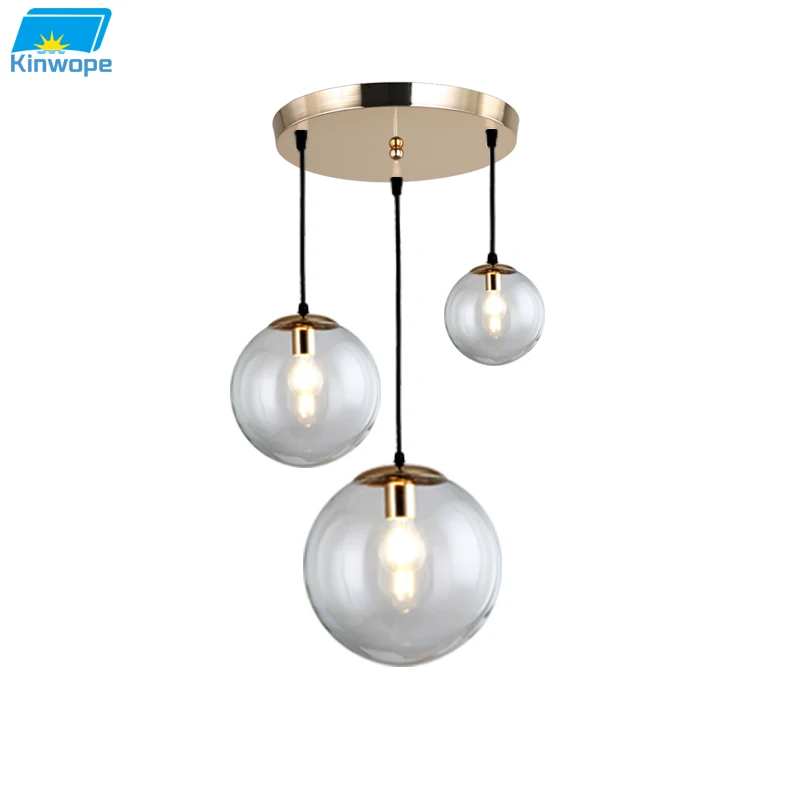 Nordic transparent glass spherical chandelier restaurant sun bar aisle office LOFT American industrial style chandelier