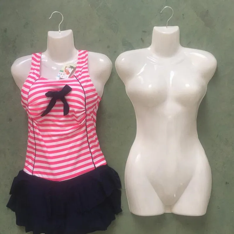 Half-length Plastic Chest Mannequin for Clothes Display, Hanging Board, Female and Male Dummy, 10 PCs/Lot, B063