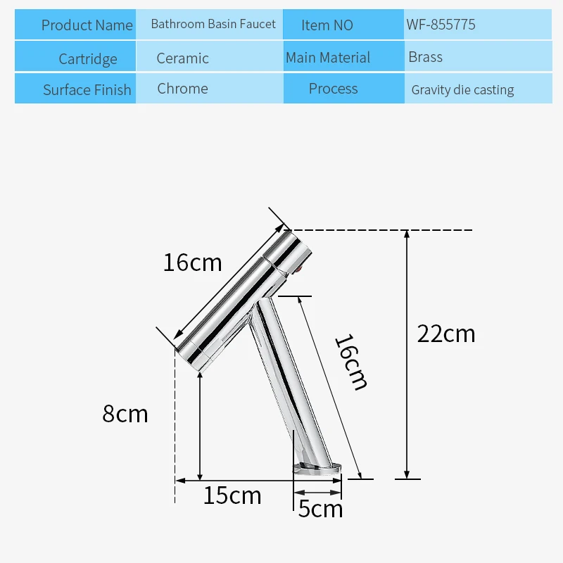 Bassin F/05 ets Laiton Or Argent Luxe HOSink ancies Poignée Unique Trou Bassin Chaud Froid centre commercial Robinet D'eau WF-855775L