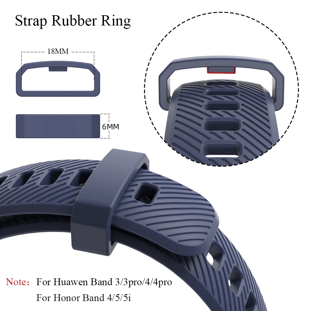 Per Huawei Fascia 3 4 Pro Cinghia 3 Pcs Anello di Gomma Anello di Tenuta Per L'onore della fascia 4 5 Wristband Della Fascia portiere Titolare Sicurezza Fermo