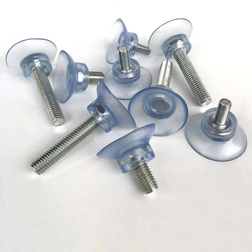 Transparent Sucker Plastic Hooks For Glass Table Tops Storage Tool  Sucker Hooks M6/M8 Screw Rubber Suction Cup