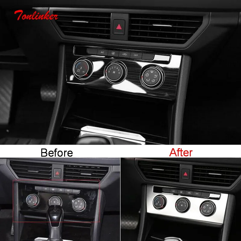 

Tonlinker Interior Car Air Control Panel Cover Stickers for Volkswagen Jetta MK7 2019-20 Car Styling 1 PCS Metal Cover Stickers