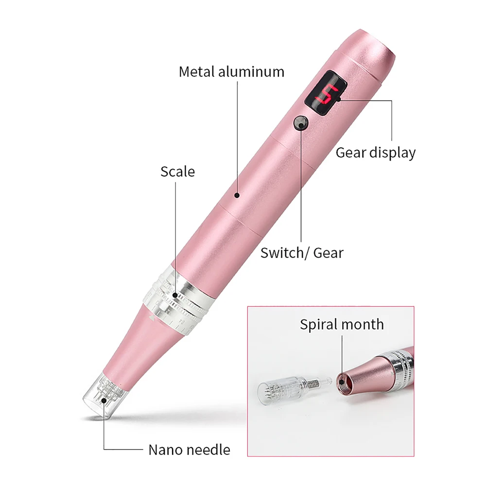 USB Wireless Microneedling Pen Mesotherapy Auto Microneedle Derma System Therapy Bayonet Tattoo Electric Embroidery Eyebrow