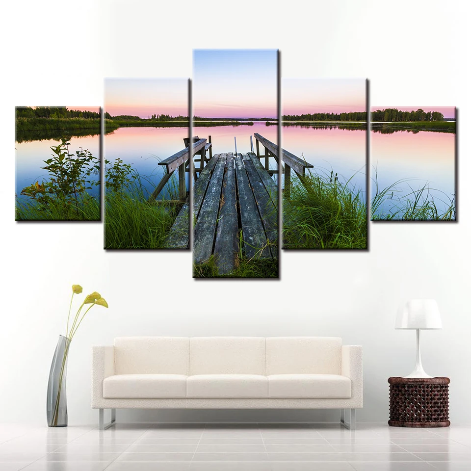 5 Panel/pieces  alone wall posters Print On Canvas Art Painting For home living room decoration