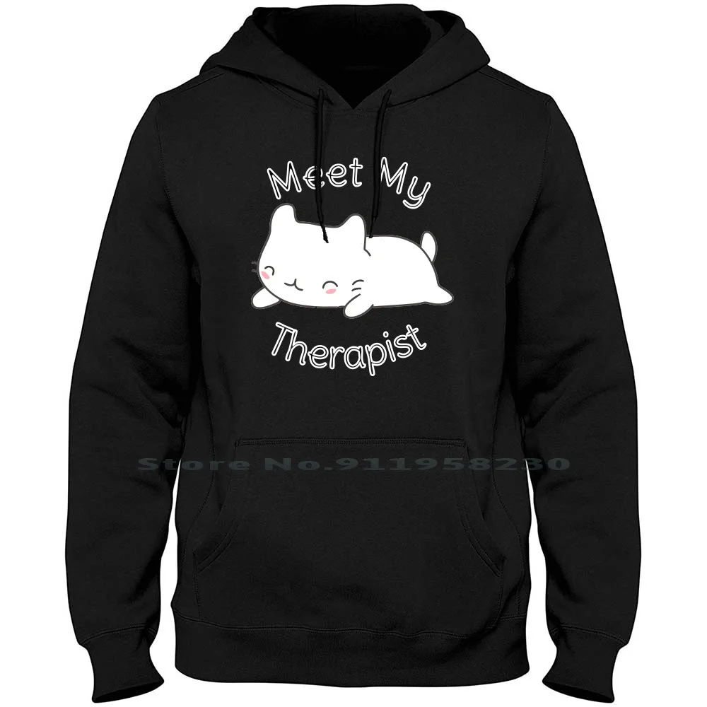 Cat Therapist Men Women Hoodie Pullover Sweater 6XL Big Size Cotton Therapist Music Humor Rap Fun St Ra Pi Ny Funny Music