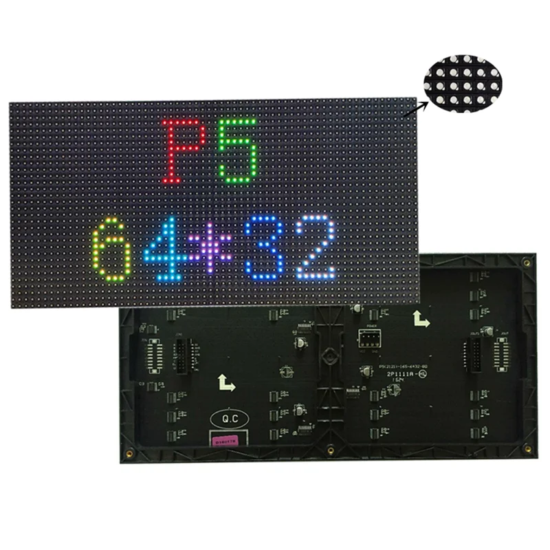 

LED Matrix P5 Indoor 320x160mm 64*32Pixels SMD2121 1/16S HUB75 Full Color LED Display Module