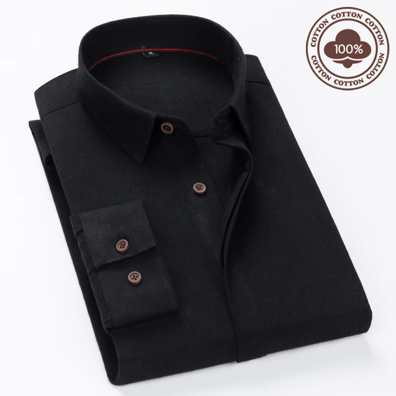 New style Pure cotton Mens Long sleeves Shirts High Quality Business Casual Soft Dress Social Shirts Regular Fit Male Shirt